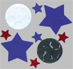 Soccer Confetti with Red and Blue Stars