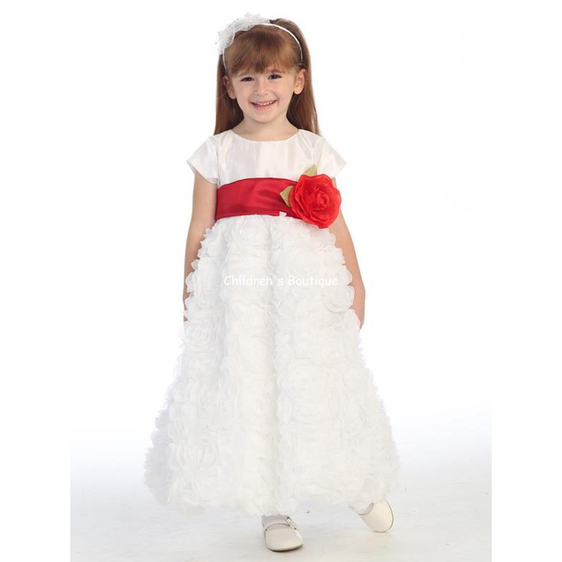 Chiffon Roses Flower Girl Dress