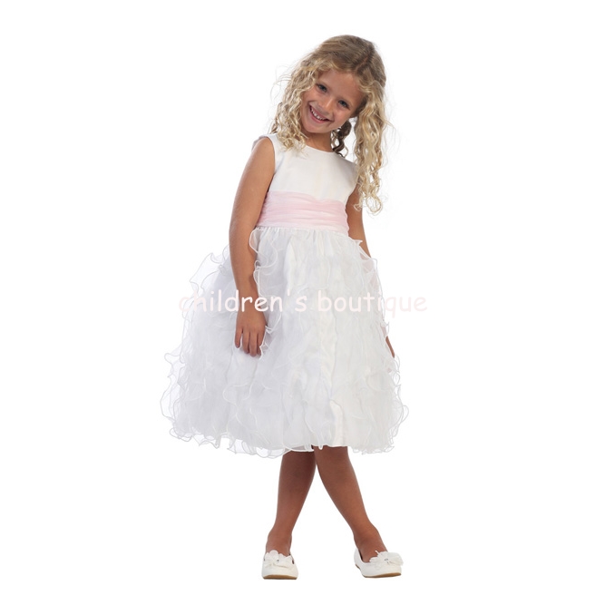 Feather-Like Organza Flower Girl Dress