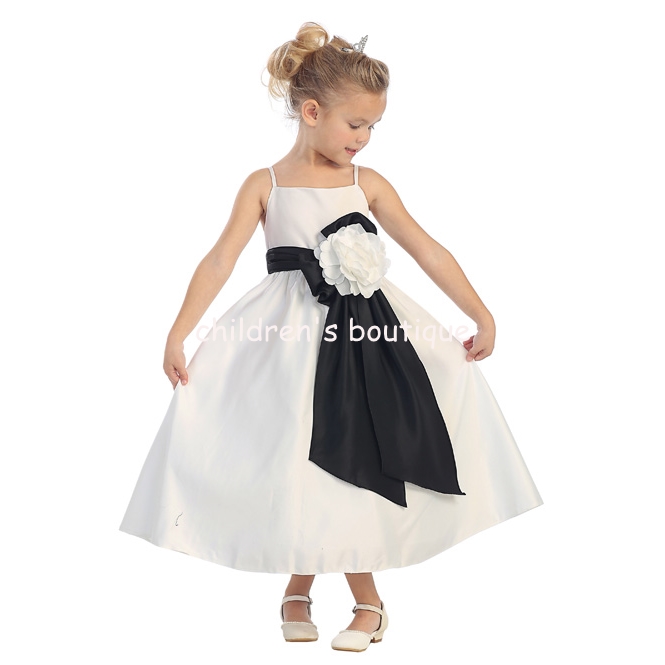 "Fiona" Satin Flower Girl Dress