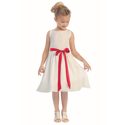 A-line Satin Flower Girl Dress