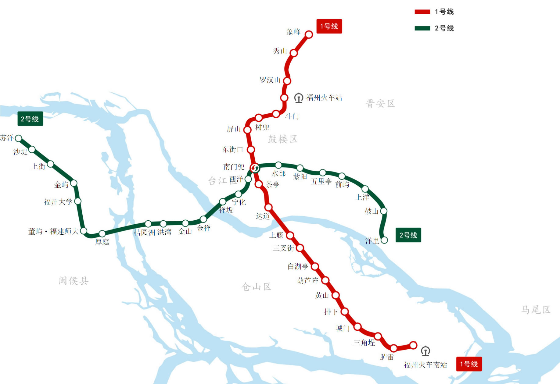 Fuzhou metro map, Fuzhou subway map, rail transit