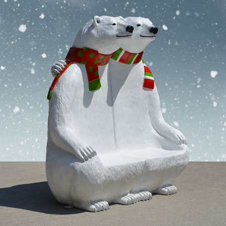 Family Polar Bear Bench