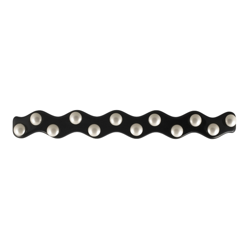 Paris Mode Zig Zag Pearl Hair Clip Black