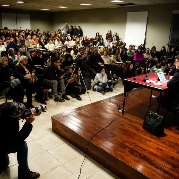 El investigador y crítico Daniel Link dio su última clase la facultad de Filosofía y Letras de la UBA. Fotos Emmanuel Fernández.