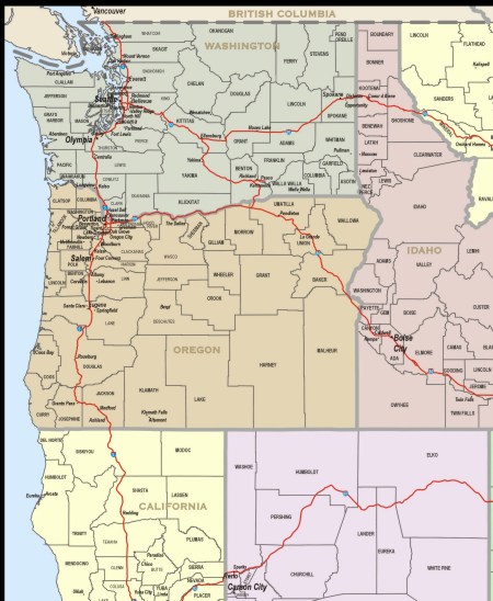 Northwest Usa Map With Cities - United States Map