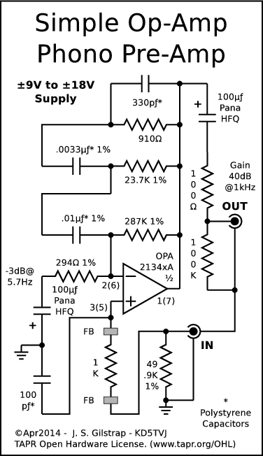 OPA2134xA based Phono Preamp