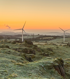 Empty landscape with windmills