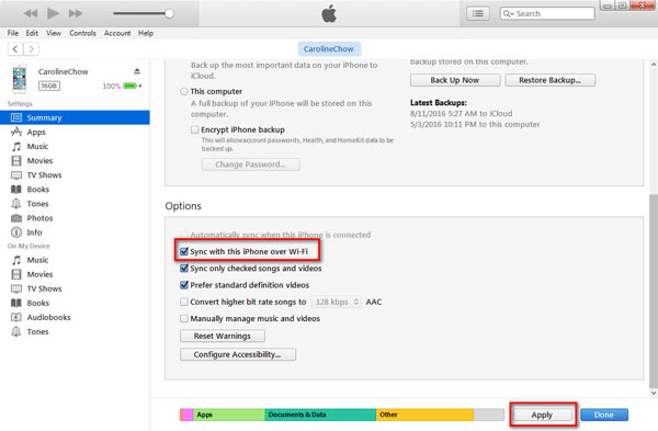 Sync to Computer over Wi-Fi