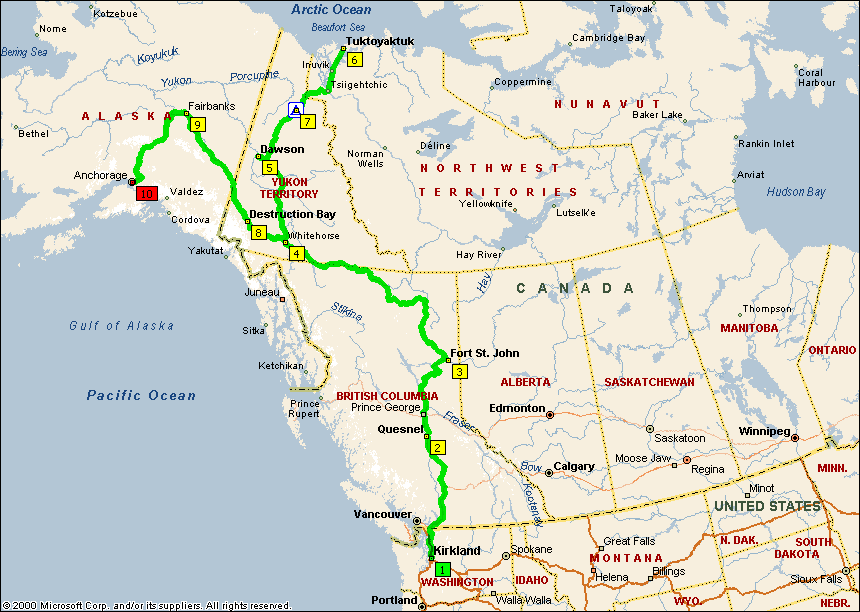 Kaart Alaska Canada - Vogels