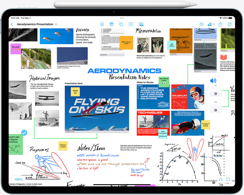 橫向的 iPad Air，Apple Pencil Pro 貼合在機身