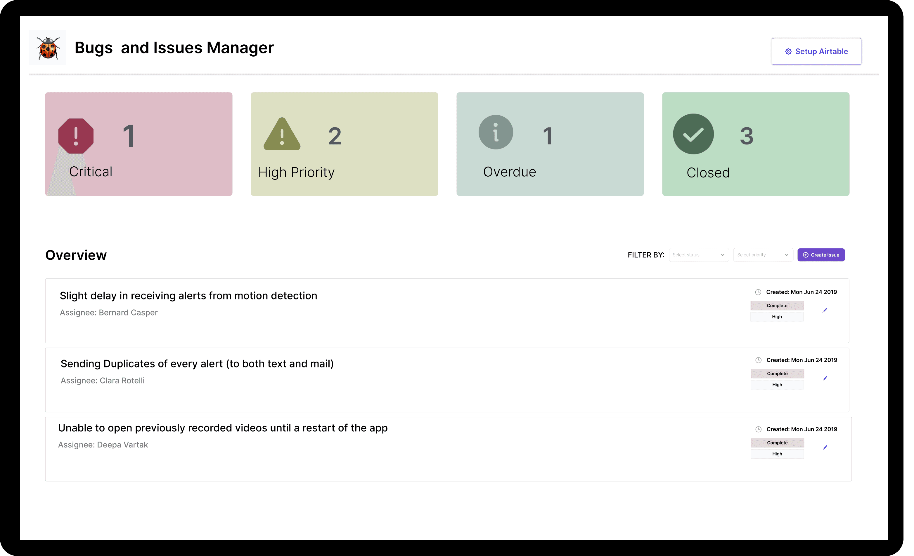 Bugs Issues Manager