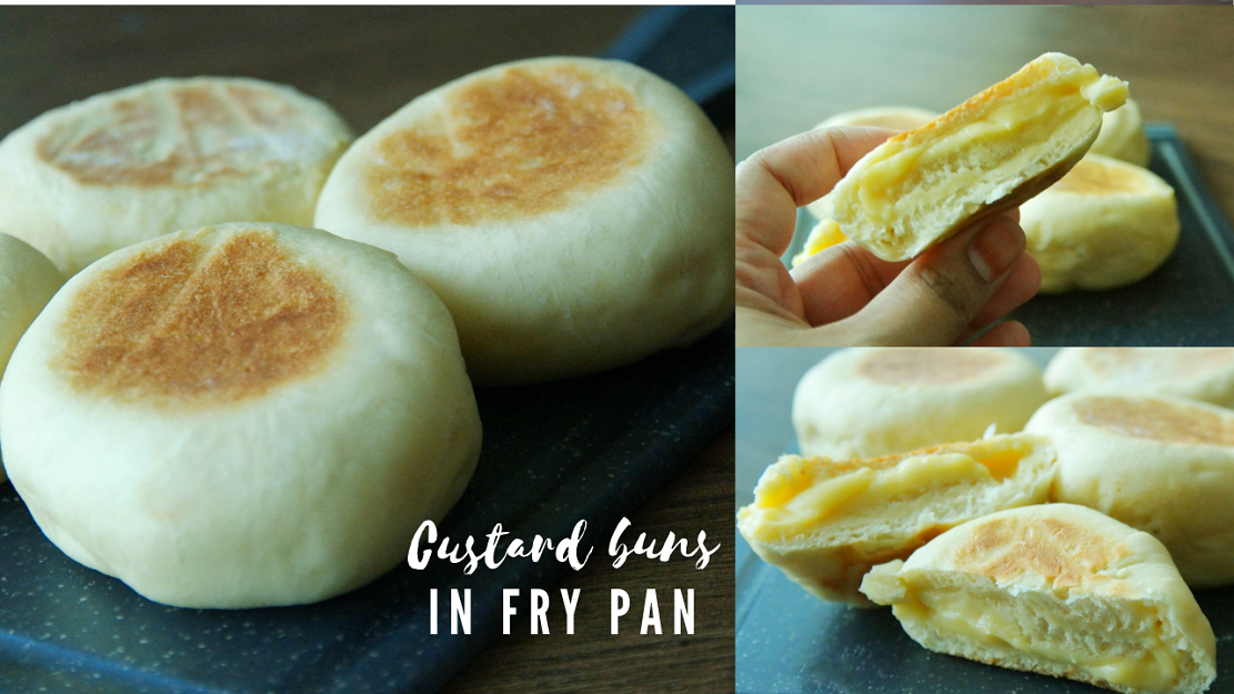 no oven Custard bun