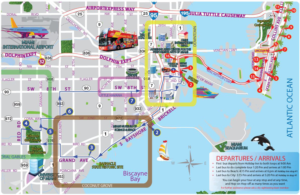 Miami Hop On Hop Off Bus Tour Map | Images and Photos finder