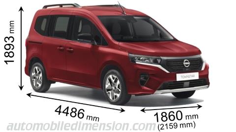 Nissan Townstar length x width x height