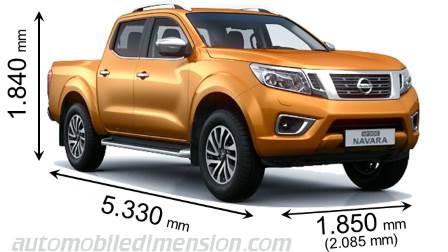 Nissan NP300 Navara length x width x height