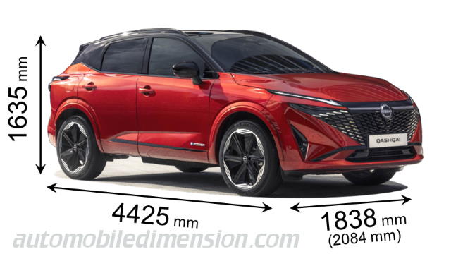 Nissan Qashqai measures in mm