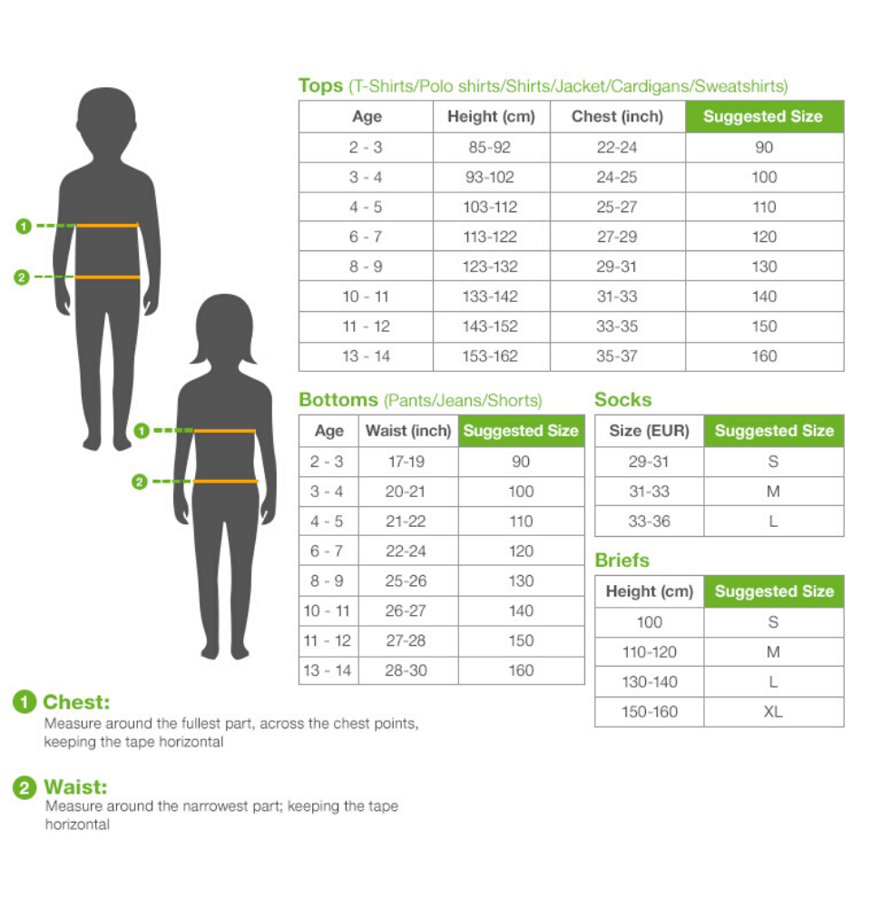 The Children's Place Size Chart For Boys