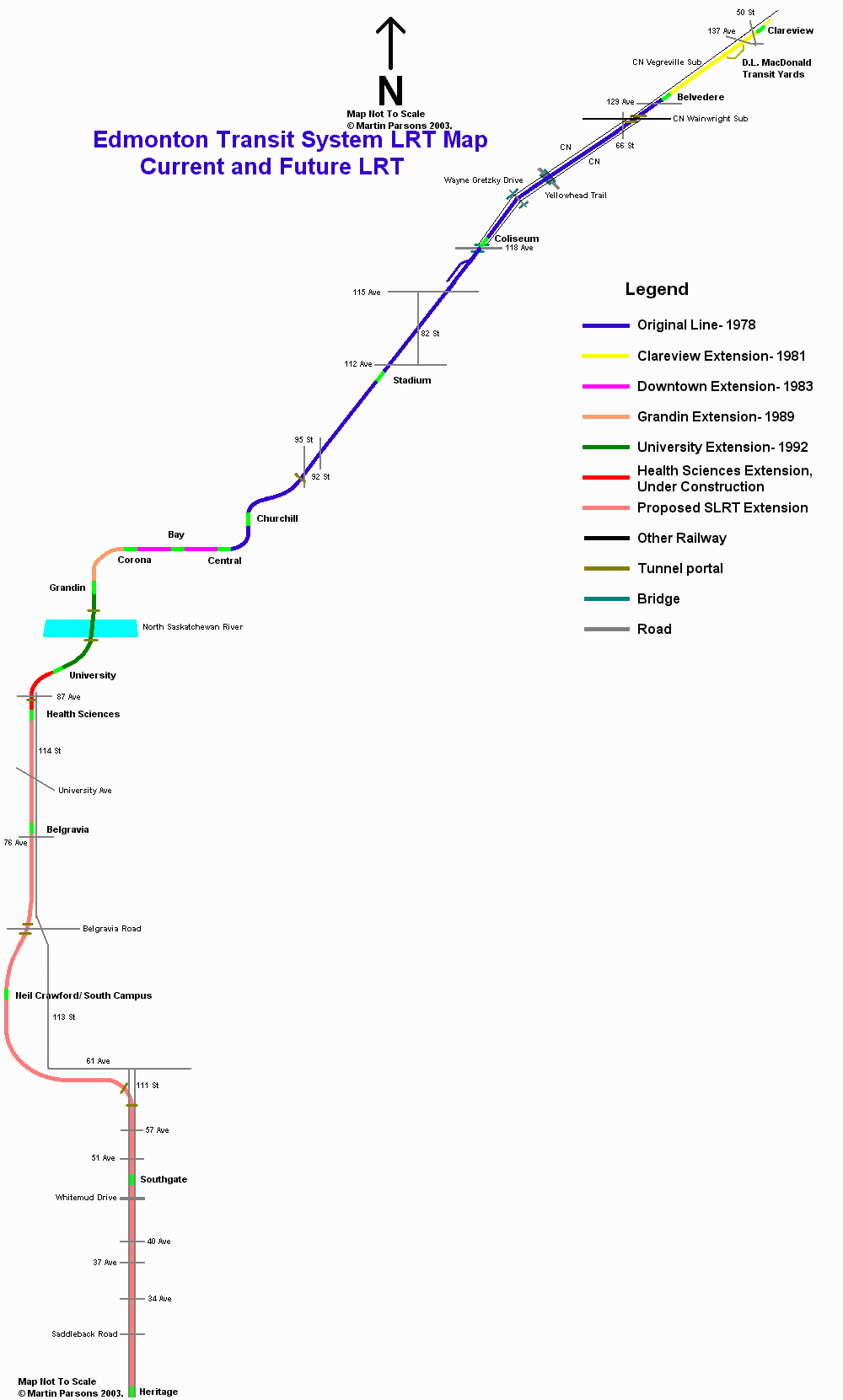 Barp.ca Edmonton LRT Track and Detail Map, main Map