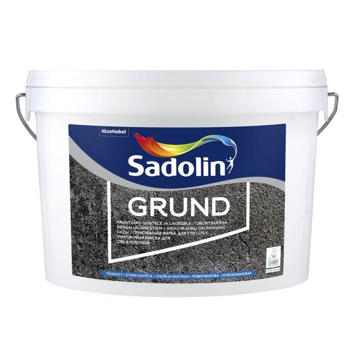 Sadolin Grund Gruntskrāsa sienām un griestiem, stipri matēta, balta 2.5L