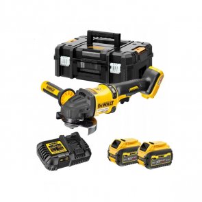 DeWalt Akumulatora Leņķa slīpmašīna 54V XR FlexVolt, 125mm (+2x6.0Ah, lādētājs, koferis) DCG418T2-QW