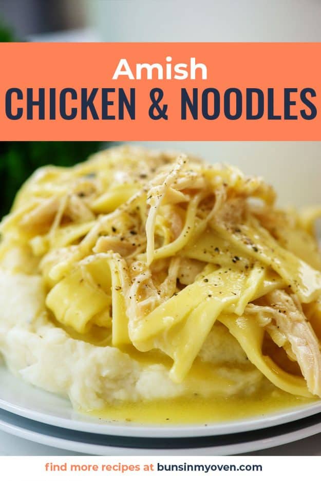 chicken & noodles over mashed potatoes.