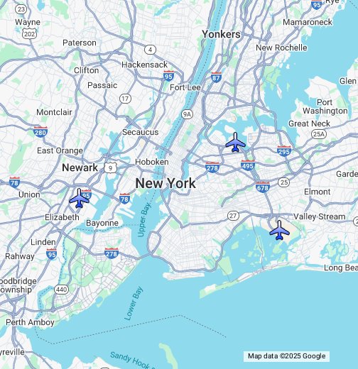 New York City Airports Google My Maps