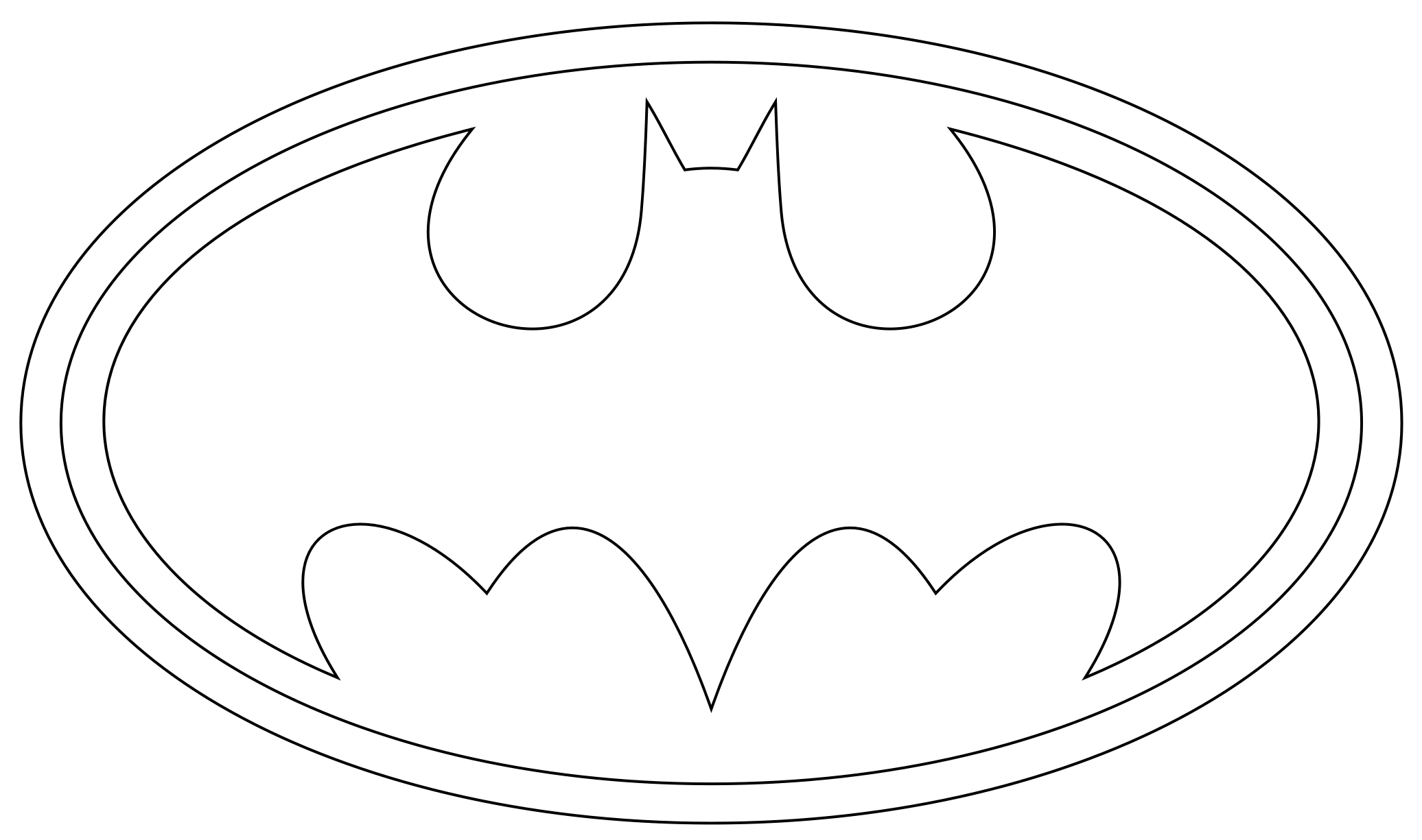 Batman Logo Template Coloring Page - Get Coloring Pages