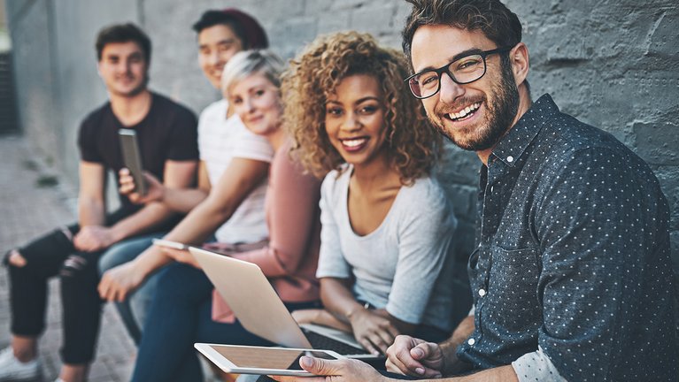 Diverse group of young professionals