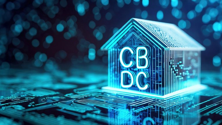 Digital representation of Central Bank Digital Currency (CBDC) concept