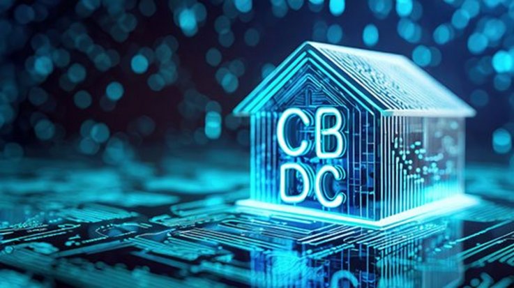 Digital representation of Central Bank Digital Currency (CBDC) concept