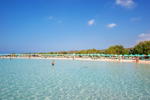 The organized part of Elafonisi beach.