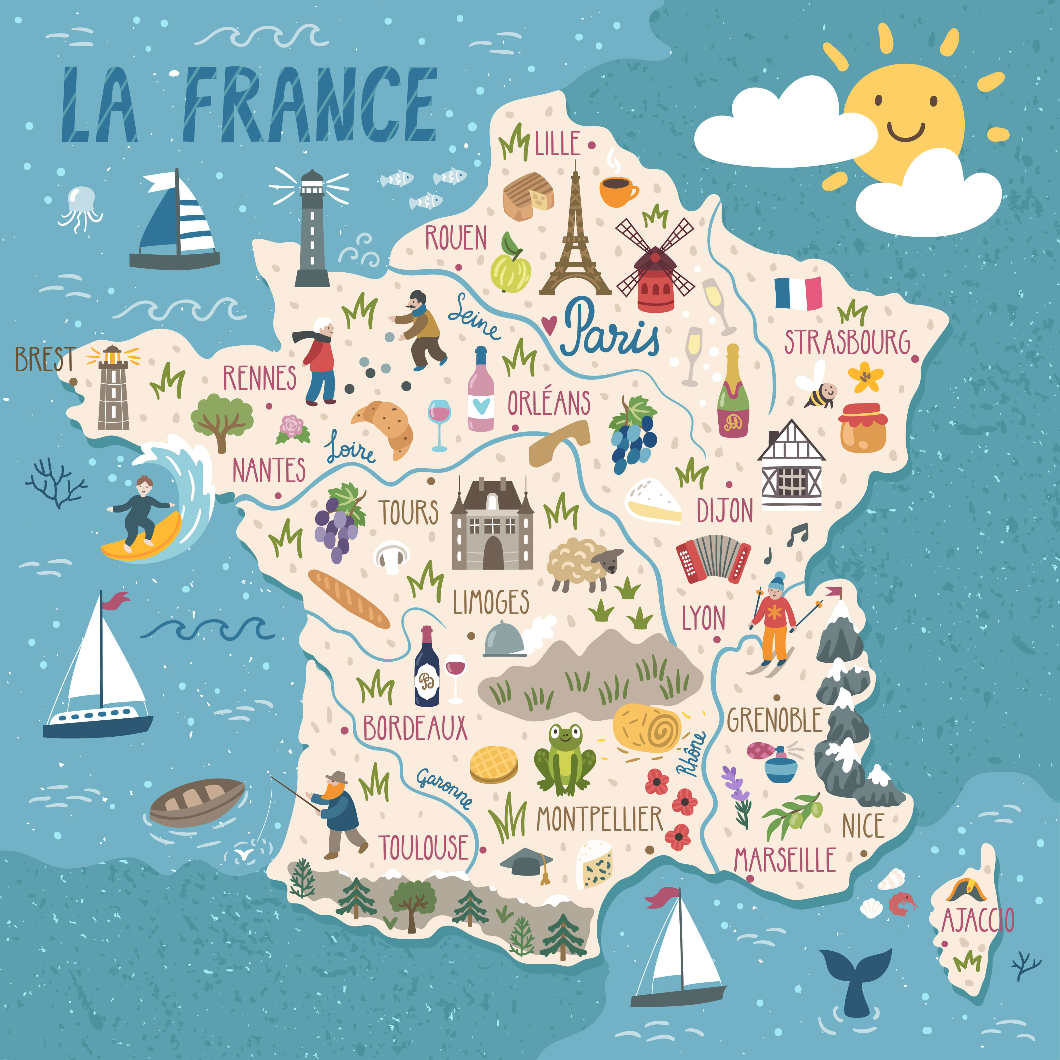 France Tourism Map: Highlights and Attractions