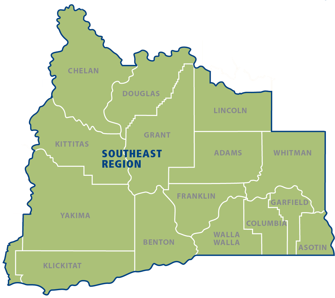 click to enlarge SE Region Map with Counties