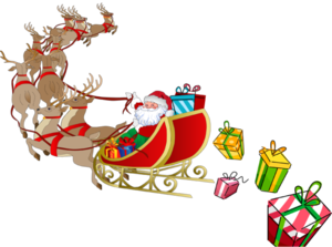 Santa Sleigh PNG Pic PNG Clip art