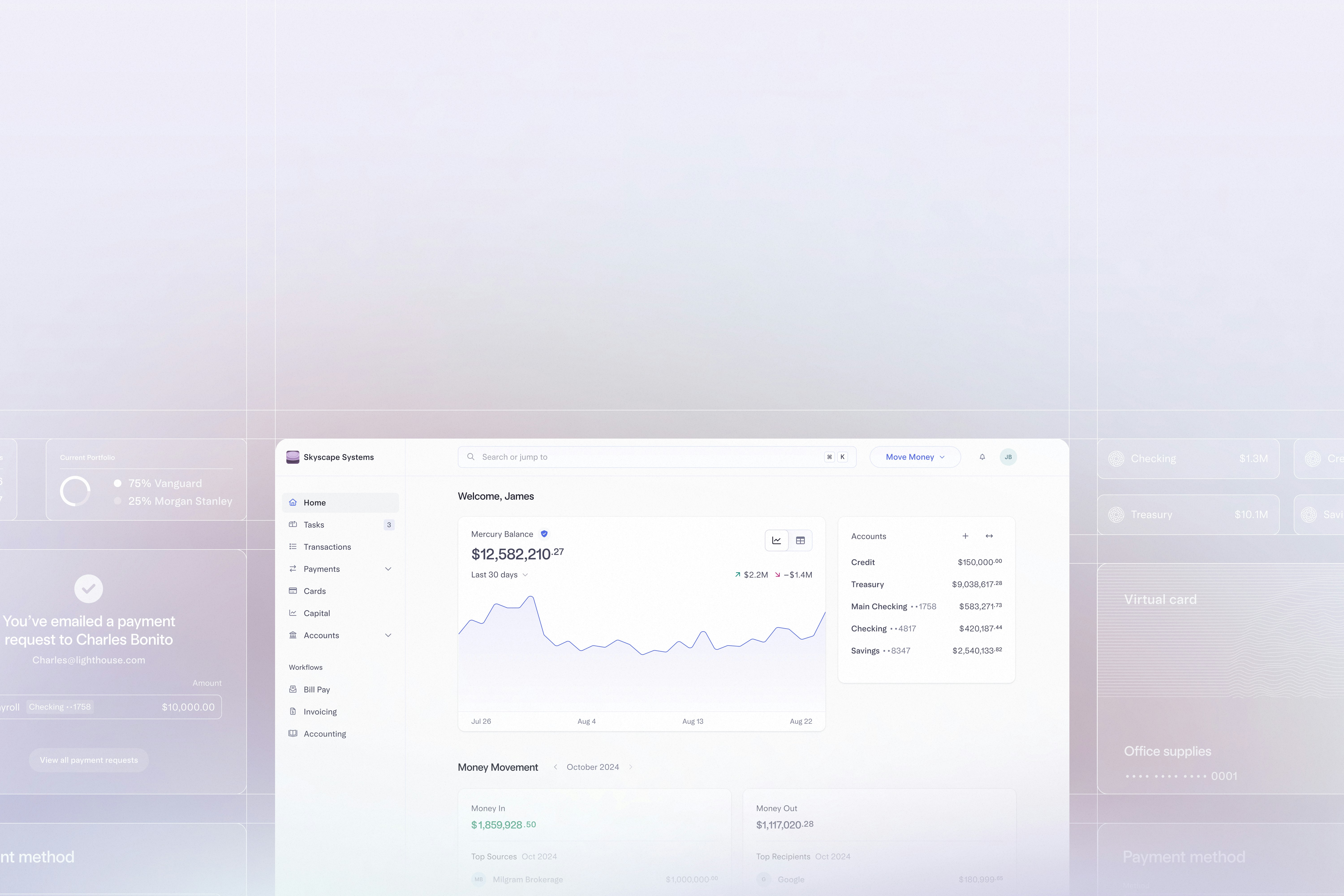 Financial dashboard interface