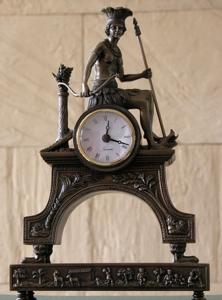 Clock. Figure of a seated native woman (28x18x6cm)