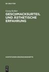 book: Geschmacksurteil und ästhetische Erfahrung