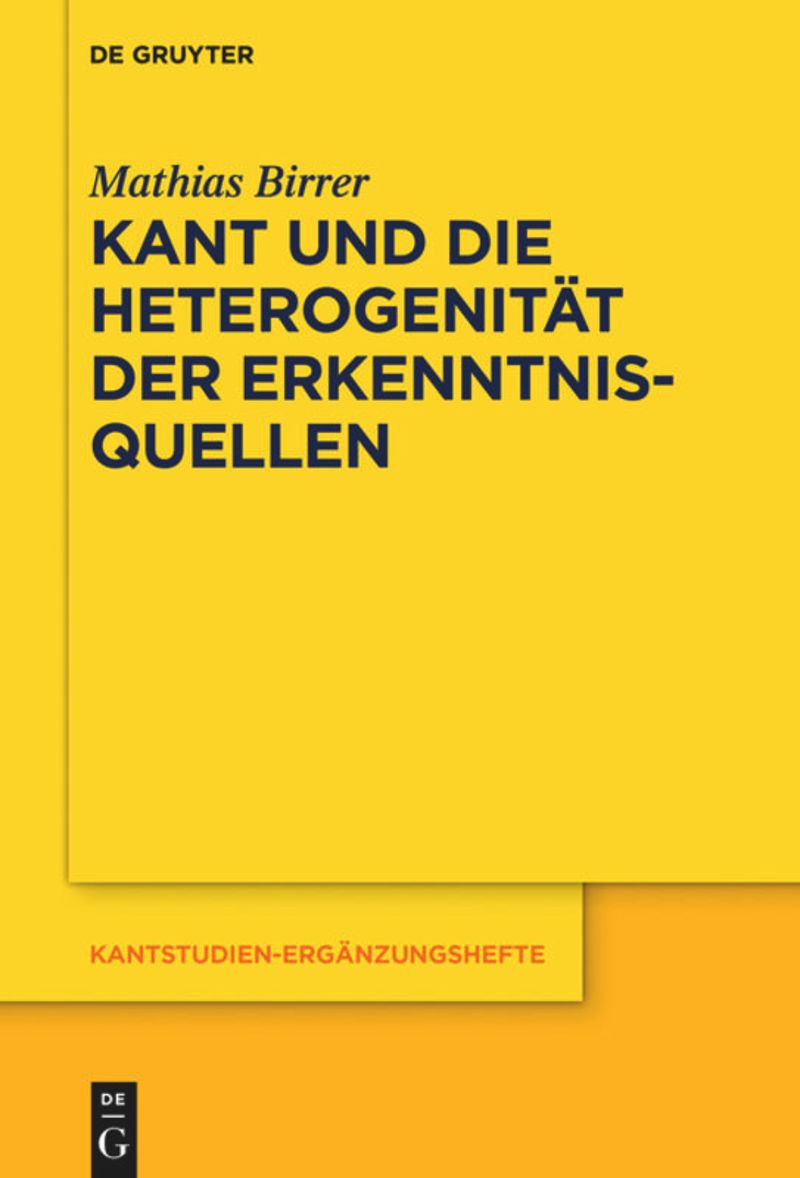 book: Kant und die Heterogenität der Erkenntnisquellen