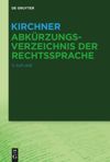 book: Kirchner – Abkürzungsverzeichnis der Rechtssprache