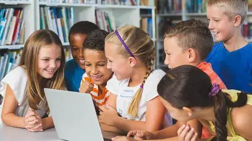 Children using laptop