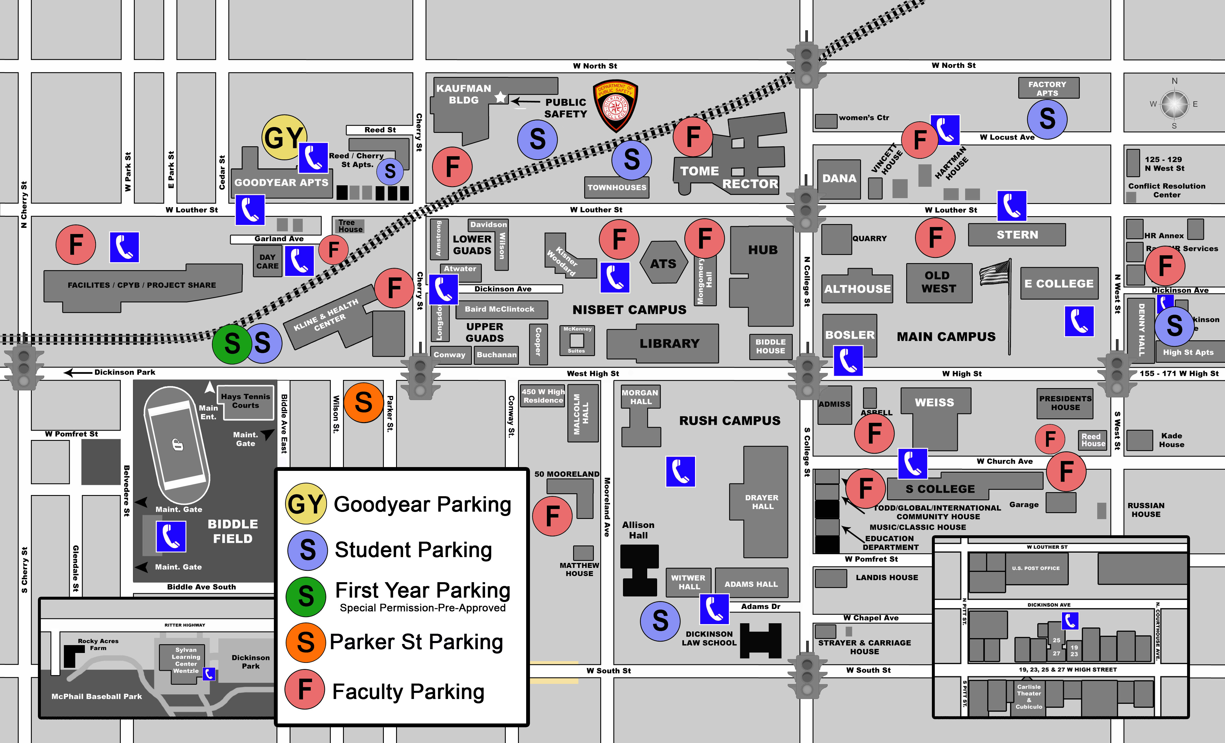 Campus Map Parking Lot Designations Parking Dickinson College | Hot Sex ...