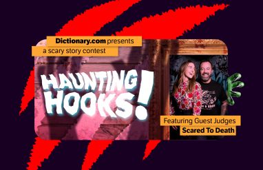 Graphic of Haunting Hooks and picture of Dan and Lynze Cummins