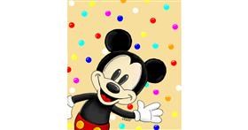 Drawing of Mickey Mouse by GreyhoundMama