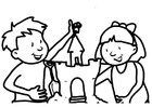 Coloring page sand castle