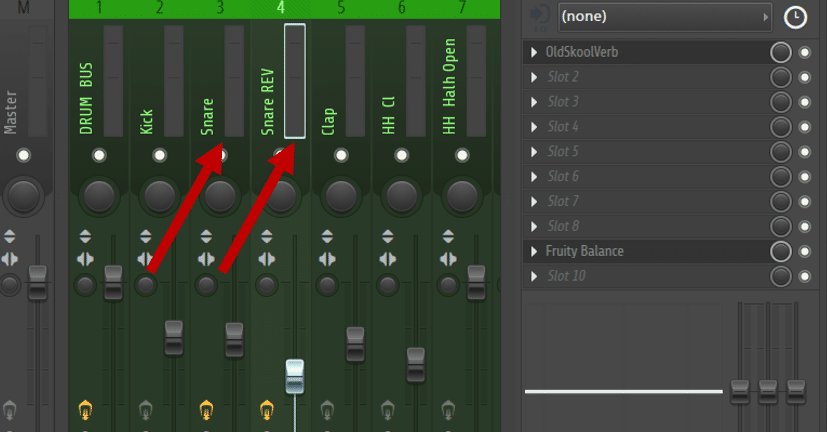 How to make synthwave: Using 2 separate channels for the Snare and the Snare reverb