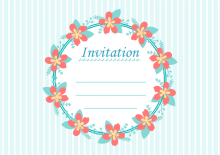 Flower Wreath Invitation Card