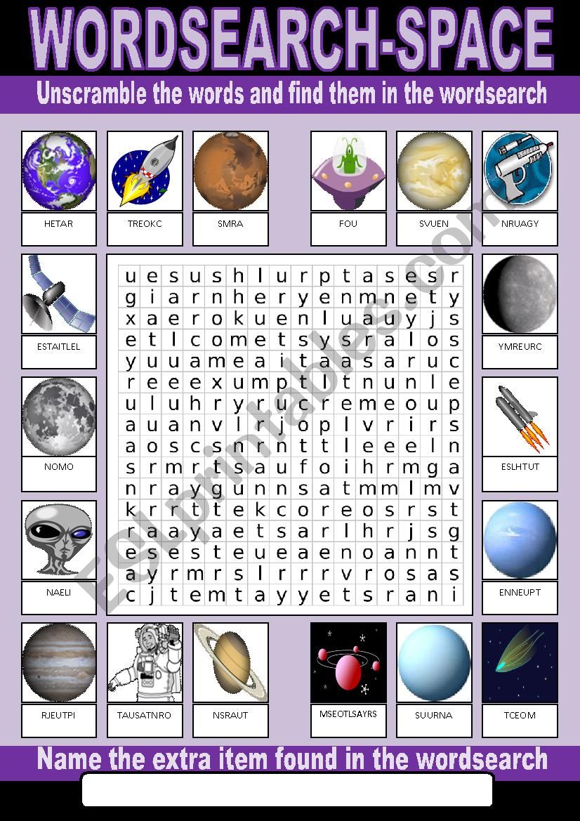 Astronomy Activity Outer Space Word Search Space Word - vrogue.co