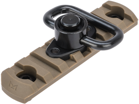 APS 7-Slot M-LOK Rail Segment w/ QD Sling Swivel (Color: Dark Earth)