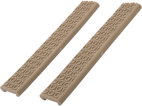 Bolt Airsoft Semi-Rigid Rubber Picatinny Rail Cover (Type: Honeycomb / Tan 2pc)